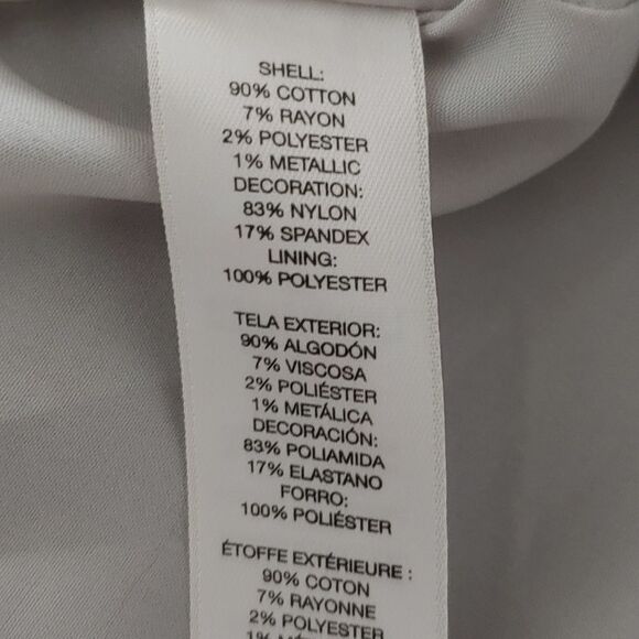 Chico’s Silver Treasure Artisan velvet lace Duster Jacket Sz 1 Medium - Picture 8 of 9